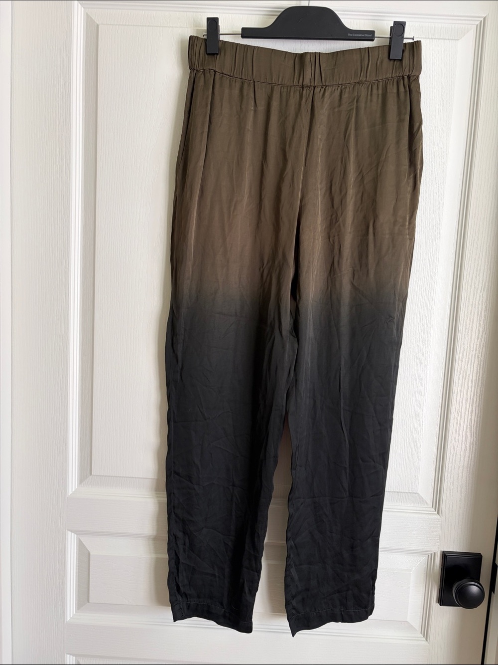 Raquel Allegra Olive to Black Cropped Ombre Pants